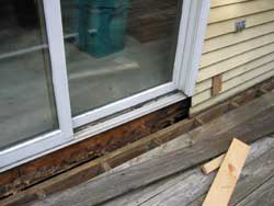 Sliding patio doors that open onto a deck or patio very often have wood rot problems so you want to learn how to repair rotted wood door bottom