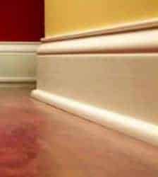 baseboard trim is one of the most interior finishes, and because it gets lots of wear & tear, it needs a semi-gloss paint finish that's hard