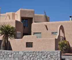 Thick adobe walls protect those inside from heat generated by the sun