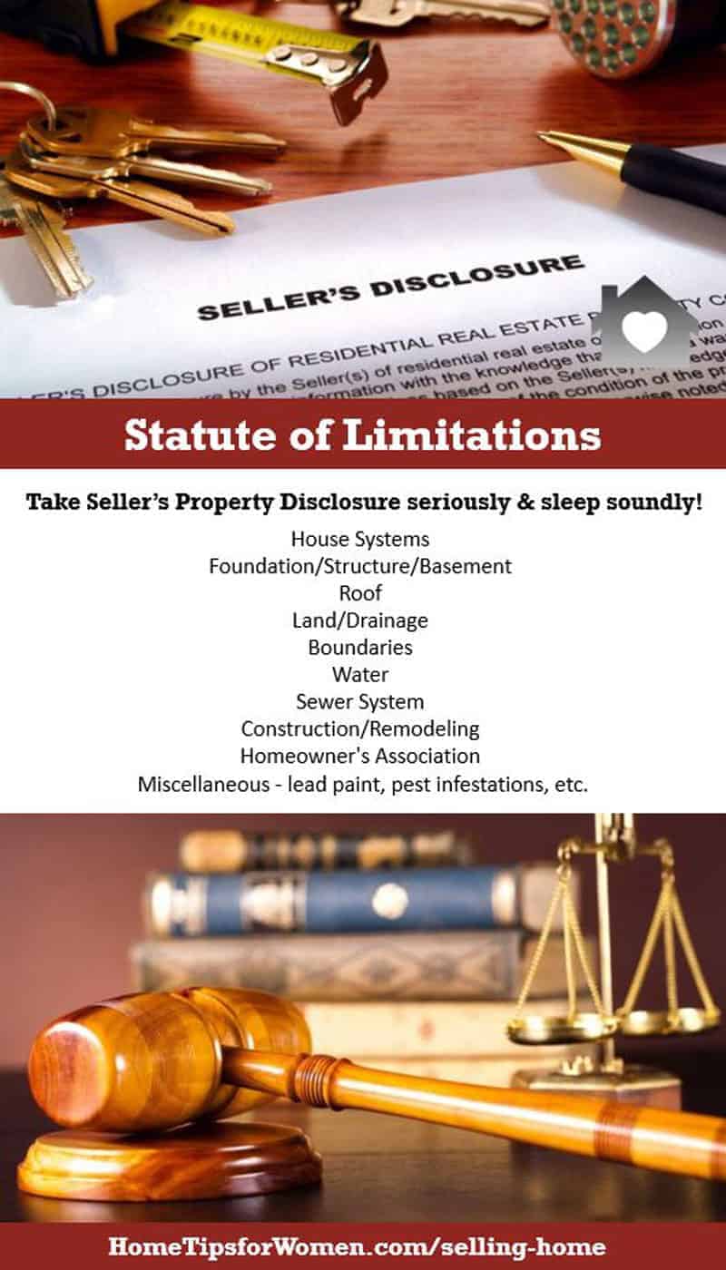 fill out your seller property disclosure & you won't need to worry about the statute of limitations