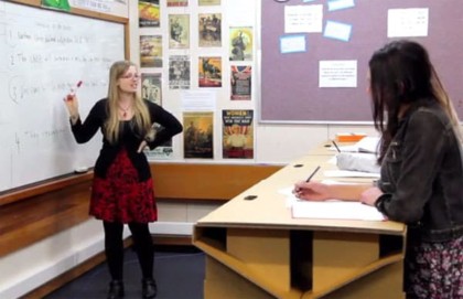 can you tell this classroom is using foldable desk