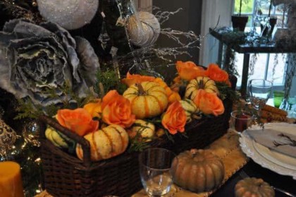 fall decorating ideas start with things you already own like vases, baskets & table linens