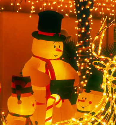 outdoor holiday lights brighten up the neighborhood