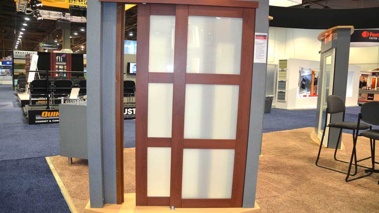 sliding door with opaque glass so sunlight can shine through