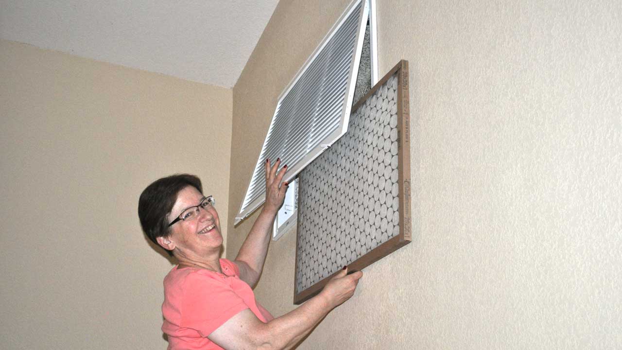 with our new central air conditioner, we got a new grill & filter to allow more air reach the system