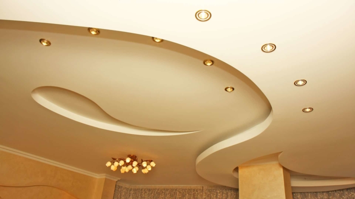 ceiling showing how flexible drywall used on curves ... flexible among the many types of drywall