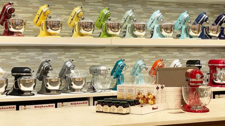 KitchenAid mixers were white until 1955 & now there are lots of colors to pick from (more than  20 colors shown).