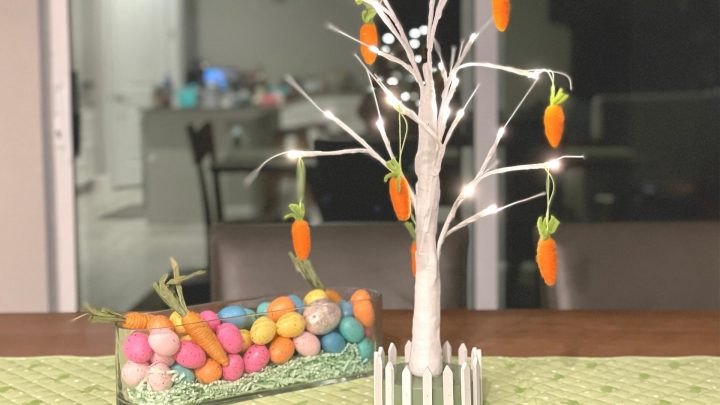 My cute little  carrot tree that led me to pick a carrot theme for Easter this year ...